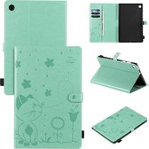 Voor Lenovo Tab M10 Plus TB-X606F Cat Bee Embossing Pattern Shockproof Table PC Beschermende horizontale flip lederen tas met houder & kaartsleuven & portemonnee & pennensleuf & Wake-up / Sle