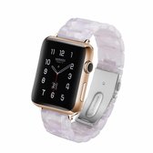 Simple Fashion Resin Horlogebandje voor Apple Watch Series 5 & 4 44mm & Series 3 & 2 & 1 42mm (wit)