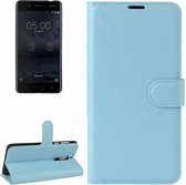 Voor Nokia 5 Litchi Texture Horizontale Flip Leren Case met Houder & Kaartsleuven & Portemonnee (Blauw)