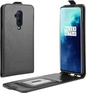 Voor OnePlus 7T Pro Crazy Horse verticale lederen beschermhoes (zwart)