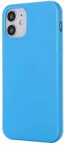 Effen kleur TPU beschermhoes voor iPhone 12 Pro Max (blauw)