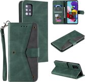 Stiksels Kalfsstructuur Horizontale Flip Leren Case met Houder & Kaartsleuven & Portemonnee Voor Samsung Galaxy S20 Plus (Groen)