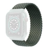 Geweven vervangende polsband horlogebanden met frame voor Apple Watch Series 6 & SE & 5 & 4 44 mm / 3 & 2 & 1 42 mm, lengte: 135 mm (donker olijfgroen)