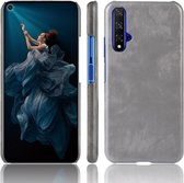 Schokbestendig Litchi Texture PC + PU-hoesje voor Huawei Honor 20 (grijs)