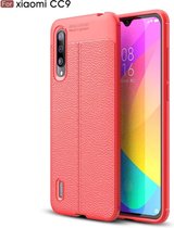 Litchi Texture TPU schokbestendig hoesje voor Xiaomi Mi CC9 (rood)