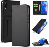 Voor Huawei P Smart Z / Y9 Prime (2019) Sterk magnetisme Vloeibaar gevoel Horizontaal Flip lederen tas met houder & kaartsleuven & portemonnee (zwart)