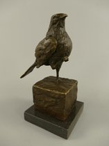Bronzen beeld - Vogel sculptuur - Dierenrijk - 20 cm hoog