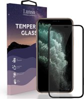 Lunso - Geschikt voor iPhone 11 Pro - Gehard Beschermglas - Full Cover Screenprotector - Black Edge