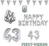 43 jaar Verjaardag Versiering Pakket Zilver