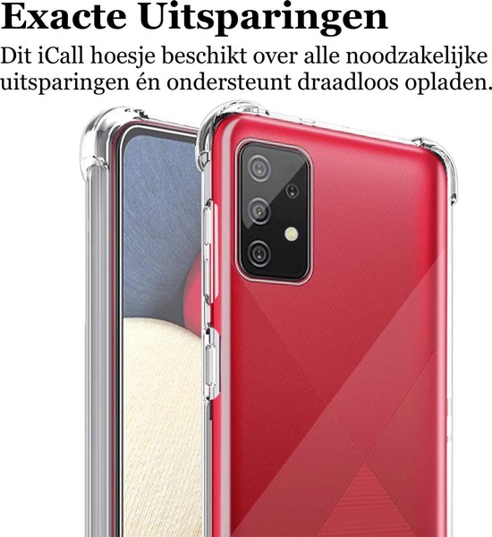 Étui Samsung Galaxy A72 - Étui anti-chocs - Transparent - Avec 2x protection d'écran complète