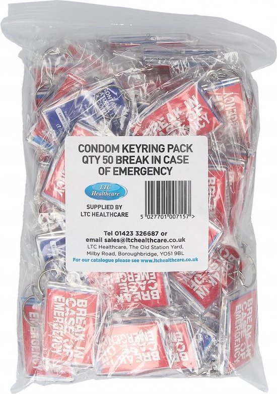 Key Rings Break In Case Of Emergency 50 Pack Condoms Funny Gifts Sexy Gadgets Bol Com