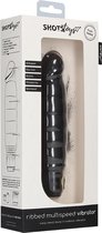 Ribbed Multispeed Vibrator - Black - Classic Vibrators