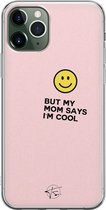 iPhone 11 Pro Max hoesje - I'm cool quote - Soft Case Telefoonhoesje - Tekst - Roze