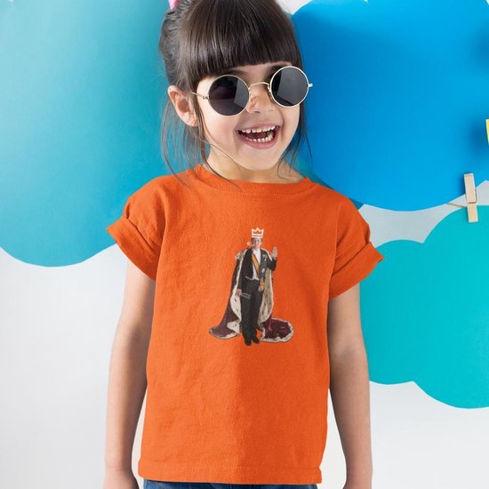 Oranje Koningsdag T-Shirt Kind Willem Alex (3-4 jaar - MAAT 98/104) | Oranje kleding & shirts | Feestkleding