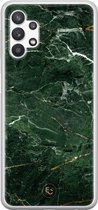 Samsung Galaxy A32 5G siliconen hoesje - Marble jade green - Soft Case Telefoonhoesje - Groen - Marmer