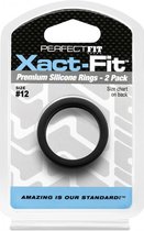 #12 Xact-Fit Cockring 2-Pack - Black - Cock Rings