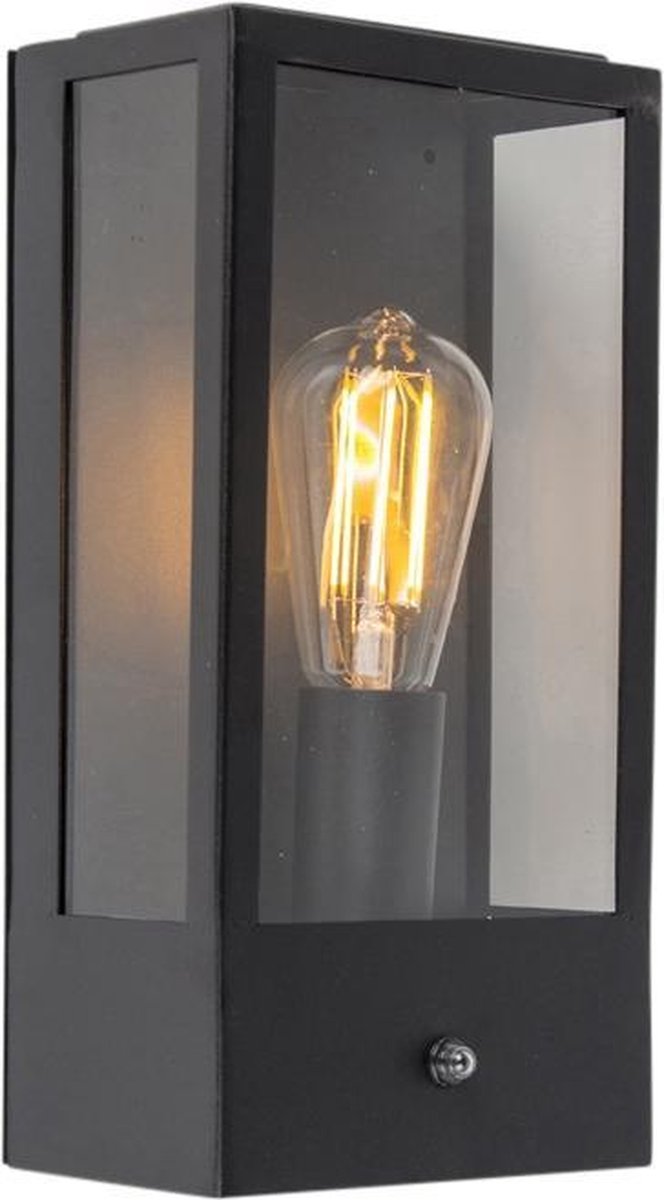 QAZQA rotterdam - Moderne Wandlamp voor buiten - 1 lichts - D 100 mm -  Zwart -... | bol.com