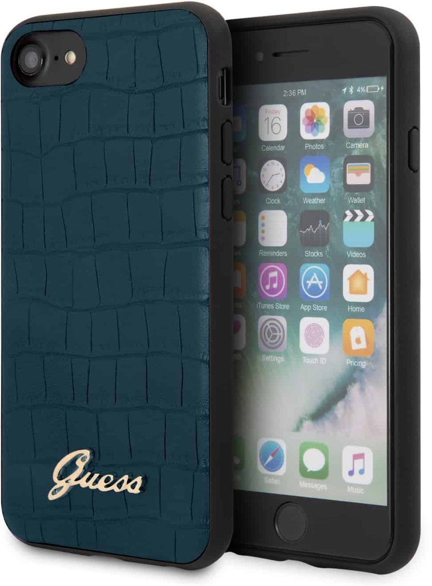 Guess Crocodile Back Case - Geschikt voor Apple iPhone 7/8/SE (2020) - Blauw