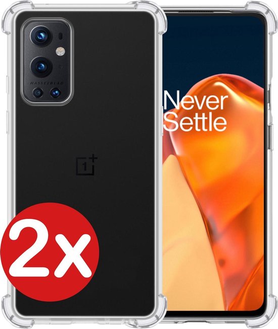 OnePlus 9 Pro Case Siliconen Shock Proof Case Transparent - OnePlus 9 Pro Case Cover Extra Firm - 2 PACK