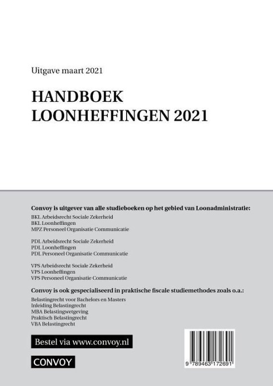 Handboek Loonheffingen 2021 - Convoy Uitgevers Bv