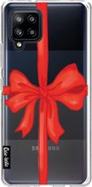 Casetastic Samsung Galaxy A42 (2020) 5G Hoesje - Softcover Hoesje met Design - Christmas Ribbon Print