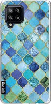 Casetastic Samsung Galaxy A42 (2020) 5G Hoesje - Softcover Hoesje met Design - Aqua Moroccan Tiles Print