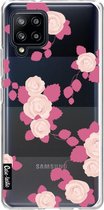 Casetastic Samsung Galaxy A42 (2020) 5G Hoesje - Softcover Hoesje met Design - Pink Roses Print