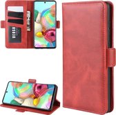Voor Galaxy A81 / M60S / Note 10 Lite Dual-side magnetische gesp horizontale flip lederen tas met houder & kaartsleuven & portemonnee (rood)