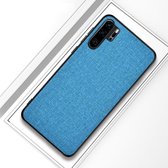 Schokbestendige doek textuur pc + tpu beschermhoes voor Huawei P30 pro (blauw)