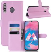 Litchi Texture horizontale flip lederen tas voor Galaxy M30, met portemonnee en houder en kaartsleuven (roze)