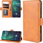 Wallet Stand lederen mobiele telefoonhoes voor NOKIA 6.2, met portemonnee en houder en kaartsleuven (geel)