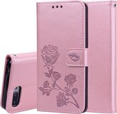 Rose reliÃ«f horizontale flip PU lederen tas voor Huawei Honor 10 Lite, met houder en kaartsleuven en portemonnee (rose goud)