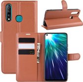 Litchi Texture horizontale flip lederen tas voor VIVO Z5X / Z1 Pro, met portemonnee en houder en kaartsleuven (bruin)