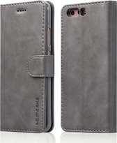 Voor Huawei P10 LC.IMEEKE kalfsleer Horizontale flip lederen tas, met houder & kaartsleuven & portemonnee (grijs)