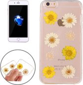 Voor iPhone 8 & 7 Epoxy Dripping Pressed Real Dried Flower Soft Transparent TPU beschermhoes