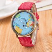 3-pack vrije tijd bronzen canvas bandhorloge