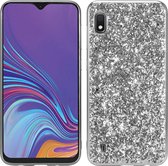 Glittery poeder schokbestendig TPU-hoesje voor Galaxy A10 (zilver)