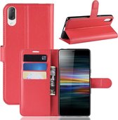 Litchi Texture Horizontal Flip Leren Case voor Sony Xperia L3, met Portemonnee & Houder & Kaartsleuven (Rood)
