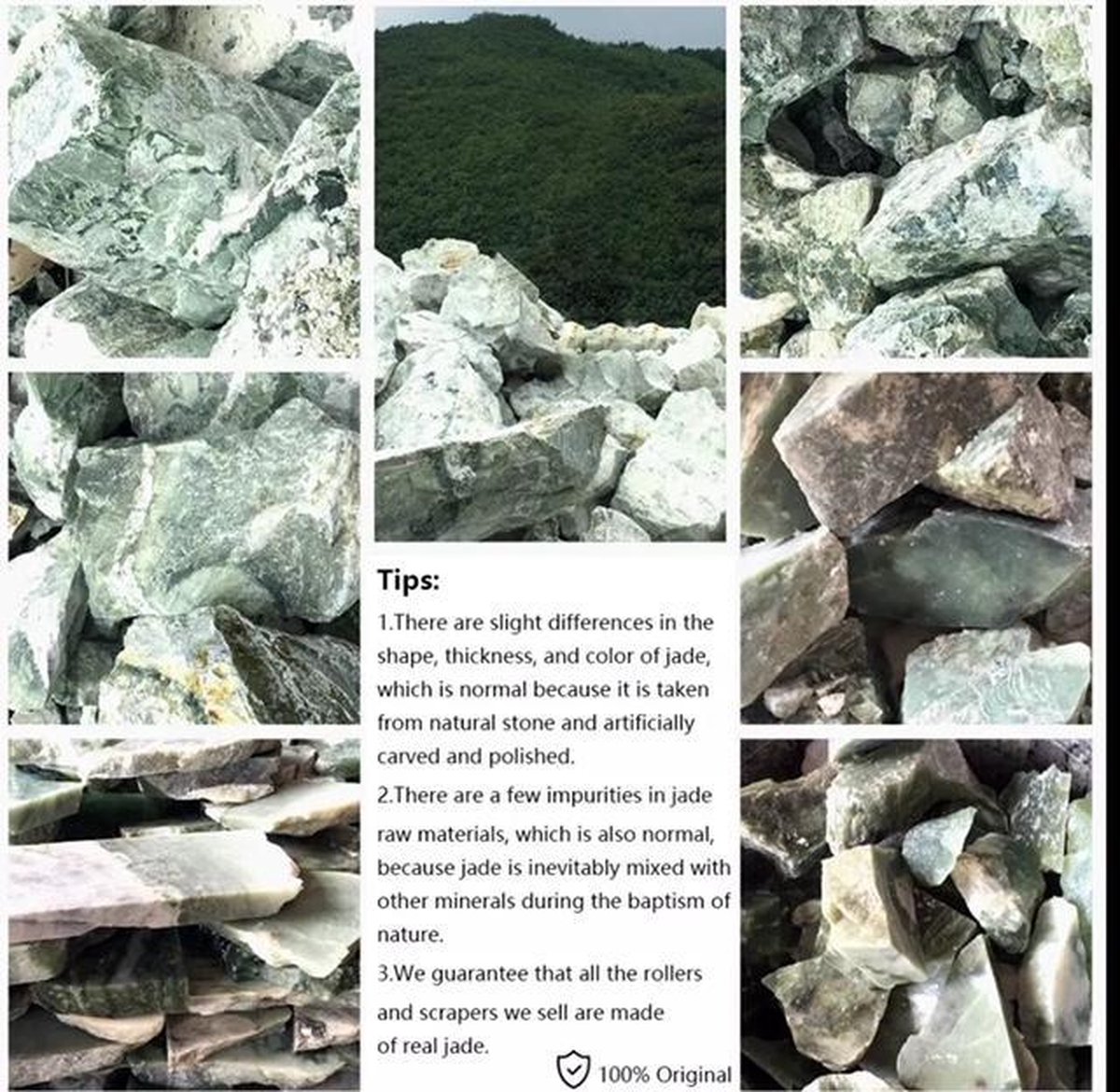 Jade Roller 100% natuurlijke groene Quartz steen