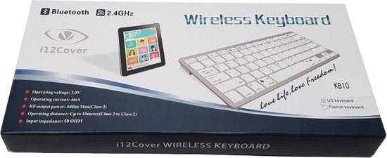 Universeel Draadloos Bluetooth - Toetsenbord Tablet / (Windows) PC / Apple Mac - iPad - Samsung - iPhone - Macbook - iMac / Android - i12Cover