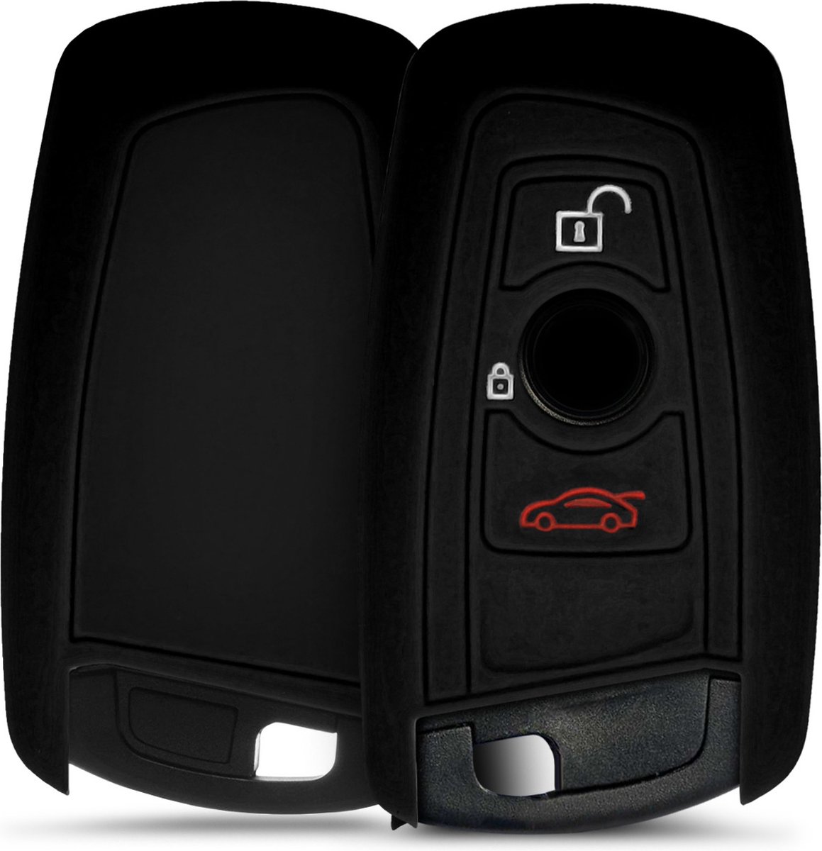 kwmobile autosleutel hoesje geschikt voor BMW 3-knops draadloze autosleutel (alleen Keyless Go) hoes - TPU autosleutel behuizing - Beschermende auto sleutel case - Sleuteletui in zwart