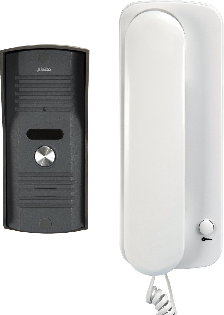 Alecto DP-60 Audio deurintercom - Veilig op afstand horen wie voor de deur staat - Wit / Antraciet