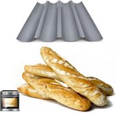 Decopatent® Stokbroodvorm - Bakvorm voor Stokbrood - 4 rijen - Baguette bakvorm - Stokbroodvorm patisse - 38 x 33 x 2 Cm