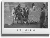 NEC - AFC Ajax '70 II - Walljar - Wanddecoratie - Zwart wit poster ingelijst - Walljar - Wanddecoratie - Voetbal poster ingelijst