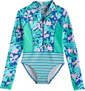 Coolibar - UV longsleeve badpak voor meisjes - Koko - Marlijnblauw - maat XL (152-158cm)