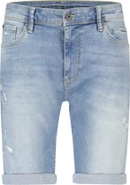 Purewhite -  Heren Skinny Fit   Korte Broek  - Blauw - Maat 34