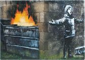 Banksy Graffiti - Snowflake Boy - Wanddecoratie - Premium Kwaliteit - Canvas Print - Canvas Schilderijen - Muur Schilderijen - Canvas - Wanddecoratie - Afmeting 45cm x 32cm 2cm Dik