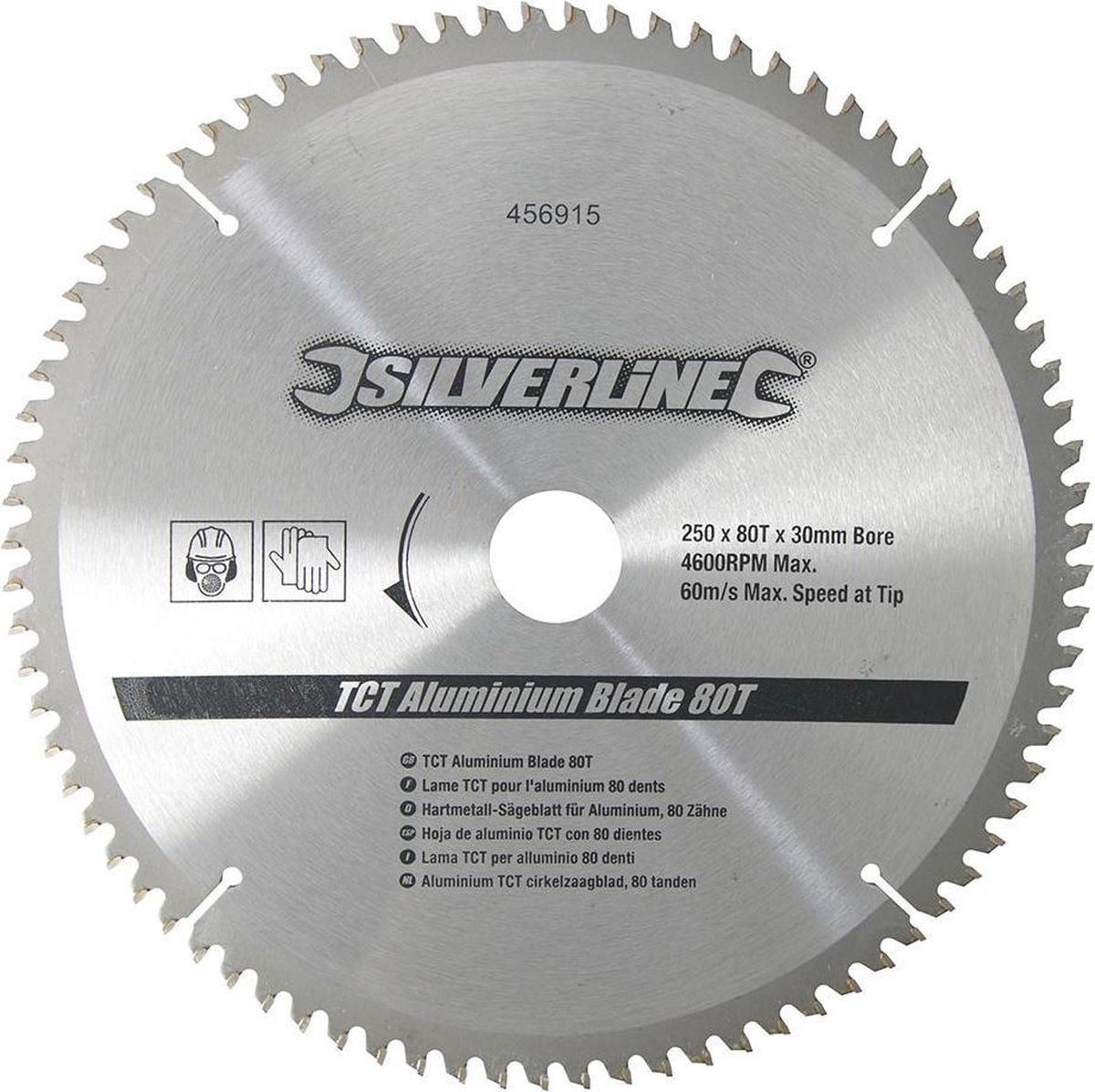 Silverline Aluminium TCT cirkelzaagblad, 80 tanden 250 x 30 - 25, 20 en 16  mm ringen | bol.com