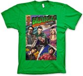 The Big Bang Theory Heren Tshirt -L- Bazinga Comic Cover Groen