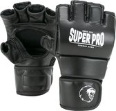 Super Pro Combat Gear Brawler MMA Handschoenen Zwart/Wit Medium